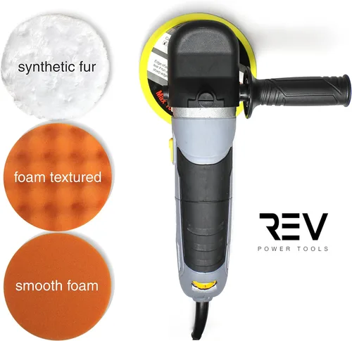 Miniatura 5 de VViViD REV Random Orbit Buffer & Pulidor, apto para pintura, 2000-6400 rpm, con 3 almohadillas de corte de pulido