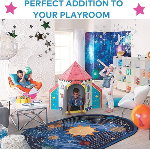 Miniatura 3 de Fun Express Juguete de barco cohete de cartón para niños, color de 5 pies, tu propia nave espacial para jugar en interiores Casa de cartón blanco