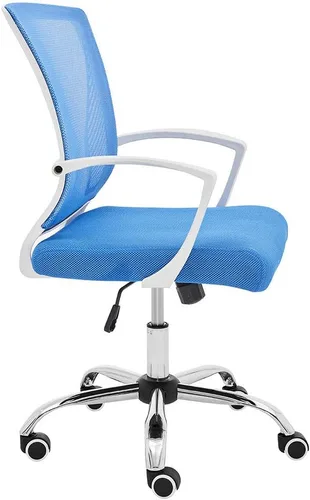 Miniatura 4 de Modern Home Zuna Silla de oficina con respaldo medio, respaldo ergonómico de malla con respaldo de malla (blanco/azul)