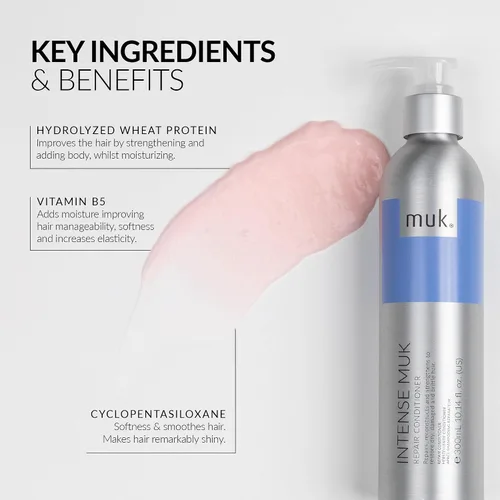 Miniatura 4 de MUK. Cuidado del cabello Acondicionador Reparador Intenso - 10.1 fl oz Protein-enriched conditioner that hydrates dry, damaged, and brittle hair