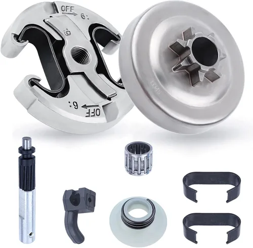 Adefol . Kit de 8 tambor de embrague 7T de 325 pulgadas para motosierra Husqvarna 340 345 350 445 450, kit de tambor de embrague 345 con bomba de