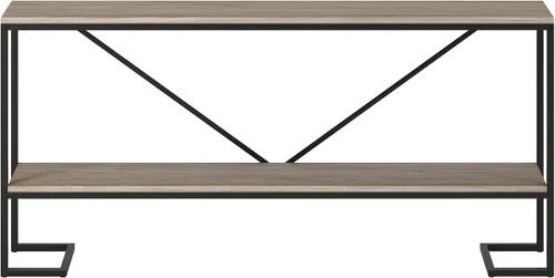 Miniatura 7 de Phoebe - Mesa consola rectangular de 64 pulgadas de ancho en bronce ennegrecido/roble gris envejecido