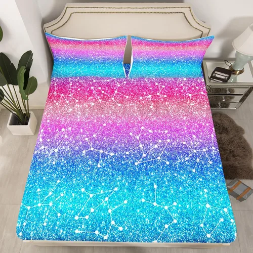 Miniatura 30 de Sábanas de cama con estampado de patas de perro para niños, sábana bajera ajustable de huesos coloridos para los amantes de los perros