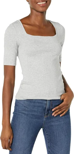 Miniatura 110 de Amazon Essentials - Camiseta de manga corta y cuello cuadrado para mujer