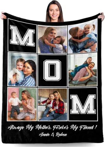 Miniatura 21 de Regalos personalizados para novio, novia, regalo personalizado para marido y esposa, mantas personalizadas con imágenes, manta de fotos