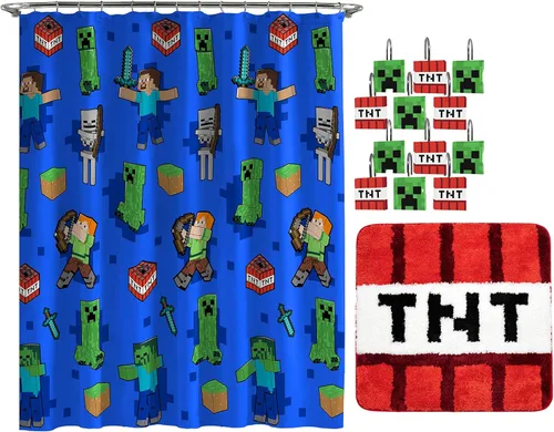 Miniatura 9 de Jay Franco Marvel Avengers Shields - Juego de baño de 14 piezas, incluye cortina de ducha, 12 ganchos y alfombra de baño antideslizante, tela