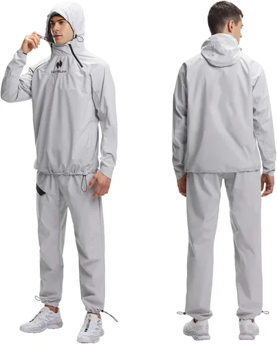Miniatura 5 de HOTSUIT Chaqueta de sudor de traje de sauna para hombre de alta tecnología para fitness, logotipo sensible a la temperatura, lavable a máquina