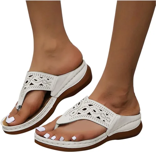 Miniatura 5 de Sandalias cómodas para mujer, sandalias ortopédicas para mujer, pantuflas para caminar con soporte de arco ortopédico sandalias de cuña hueca