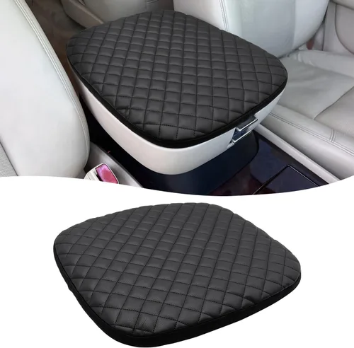 Miniatura 10 de KBH Funda para reposabrazos de consola central para Cadillac Escalade 2015-2020, borde de cuero de vinilo, protector de cojín de consola central