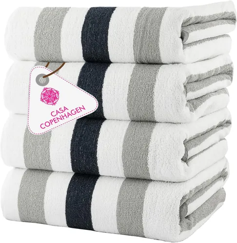 Miniatura 12 de CASA COPENHAGEN Solitaire Juego de 6 toallas - Negro, 600 GSM 2 toallas de baño 2 toallas de mano 2 toallitas, diseñadas en Dinamarca, hechas