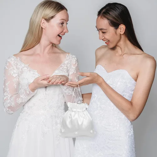 Miniatura 7 de Bolsa de dinero de satén - Bolsa de boda nupcial (Little Bud)