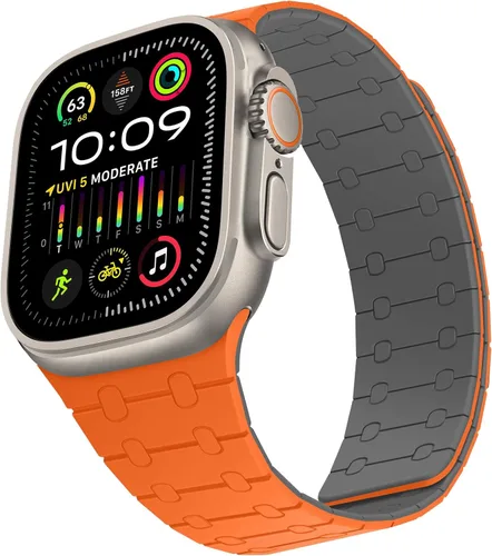 Miniatura 21 de Compatible con correa de Apple Watch de 49mm 46mm 45mm 44mm 42mm 41mm 40mm 38mm, correa de bucle magnético ajustable de silicona para iWatch Ultra