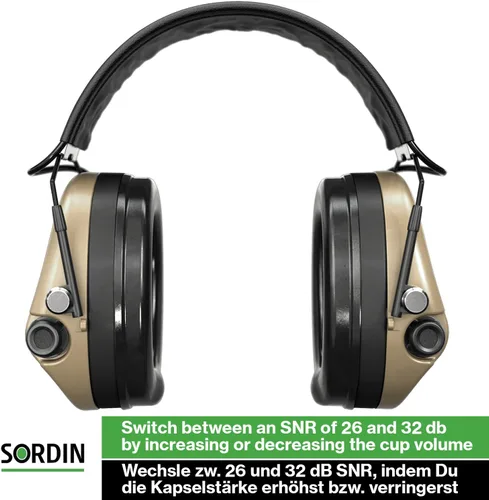 Miniatura 5 de Sordin MIL AUX SFA Ear Muffs - Active and Electronic Military Ear Defenders w/ 31 dB SNR Attenuation Ring - Tactical Earmuffs