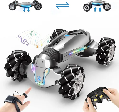 LOOZIX Coche de Acrobacias RC con Detección de Gestos Escala 1:10, Control Remoto 4WD Controlado por Gestos de Mano Transformable, Vehículo de Doble