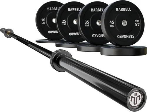 Miniatura 11 de Mikolo - Barra olímpica de 7 pies, barra para levantamiento y potencia de pesas de 45 lb, barra olímpica para capacidad de 1500 lb, barra