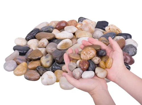 Piedras de roca de río de color mixto de 2.0 libras de 1 a 1.5 pulgadas, piedras decorativas naturales altamente pulidas, piedras decorativas de