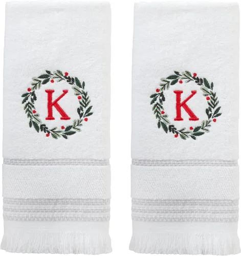Miniatura 75 de SKL Home Toalla de baño casual con monograma, S, 28 x 54 pulgadas, color blanco