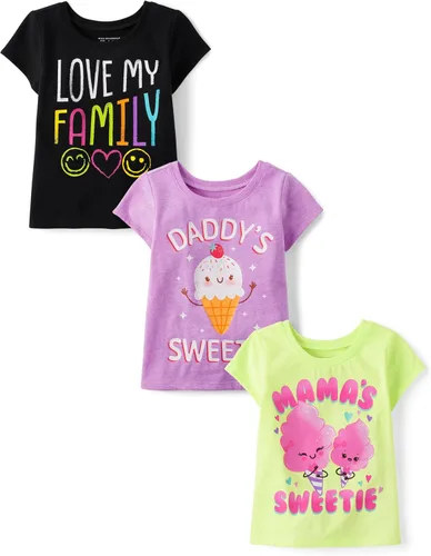 Miniatura 40 de The Children's Place Camisetas estampadas de manga corta para bebés y niñas pequeñas, con diseño de unicornios y mariposas, a la moda, paquete de 3