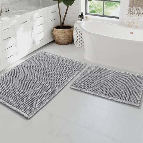 Miniatura 21 de H.VERSAILTEX Alfombra de baño de goma eva súper absorbente, alfombras de baño antideslizantes para piso de baño, alfombras de baño lavables a Crema