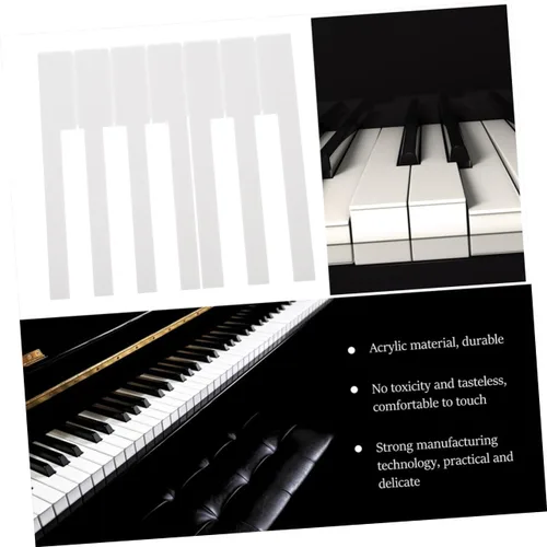 Miniatura 3 de SUPVOX 52 teclas de piano de repuesto blancas para teclado de 88 teclas, accesorios de reparación de piano, suministros de instrumentos de teclado