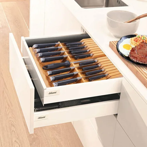 Miniatura 6 de Utoplike - Bloque de cuchillos para cajones de bambú, organizador grande de cajones de cuchillos de cocina, con asa, soporte para cuchillo de carne