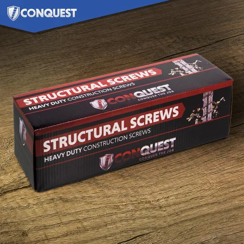 Miniatura 7 de Conquest Tornillos estructurales para madera, 0.275 x 14 pulgadas, certificados ICC, tornillos de cabeza plana autorroscantes T30 Star Drive
