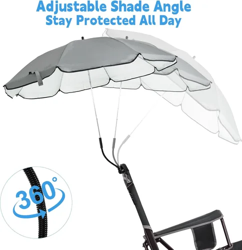 Miniatura 4 de Sombrilla para Silla Compatible con GCI - Accesorio para Protección Solar, Sombrilla Portátil para Silla de Playa, con Abrazadera Ajustable y Fácil