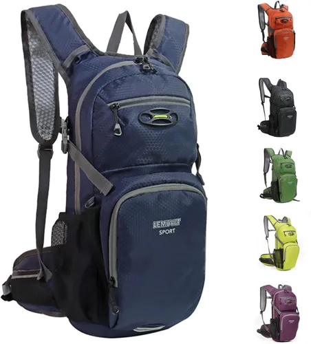 Mochila de senderismo impermeable para ciclismo, 15L, ligera, duradera, para esquí, snowboard, correr, ciclismo MTB Azul marino