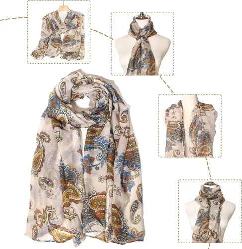Miniatura 4 de Chales de mujer para primavera, verano, arrugas, pashmina, bufandas de gasa para playa, chal de gasa, bufanda extremadamente suave, Estilo a
