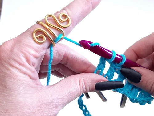 Miniatura 7 de Handmade Crochet Tension Ring ZigZag Wire Wrapped Knitting or Crochet Tool Crochet Gifts and Accessories Active