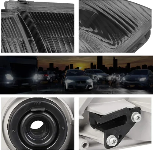 Miniatura 4 de Juego de 2 faros delanteros compatibles con Mazda 626 98-99, carcasa ahumada/esquina ámbar