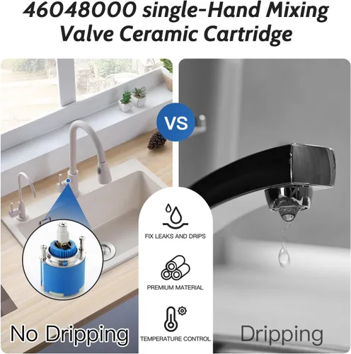 Miniatura 4 de Compatible con Grohe 46048000 Cartucho de repuesto de cartucho de grifo con válvula mezcladora de una sola mano Cartucho de cerámica