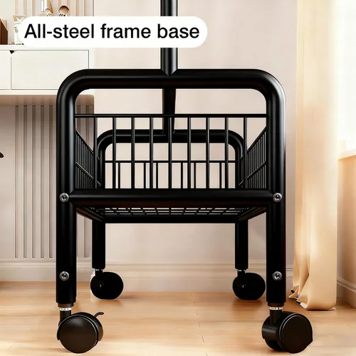 Miniatura 6 de Perchero con estantes de almacenamiento, perchero resistente con ruedas para dormitorio, sala de estar, organización de lavandería