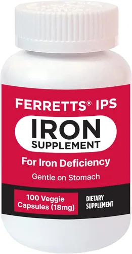 Cápsulas de suplemento de hierro IPS de 18 mg para la anemia – Suministro de 100 días de hierro suave sin estreñimiento para mujeres y hombres
