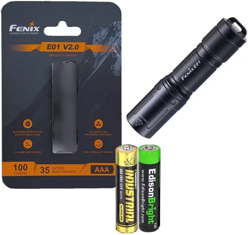 Miniatura 9 de Fenix Linterna LED E01 V2 de 100 lúmenes con batería alcalina AAA EdisonBright (azul)