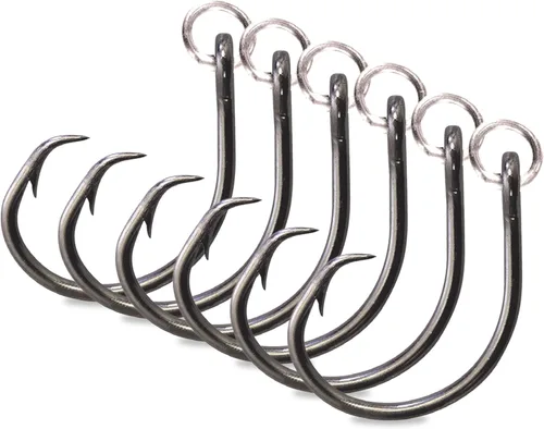 Mustad Círculo de demonio con anillos 4 veces fuerte, diseñado para funcionar perfectamente con gancho Kirbed, níquel negro