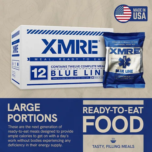 Miniatura 3 de XMRE Blue Line MRE Meals Military 2022 a granel MRE de grado militar Para kits de supervivencia y artículos de preparación para huracanes