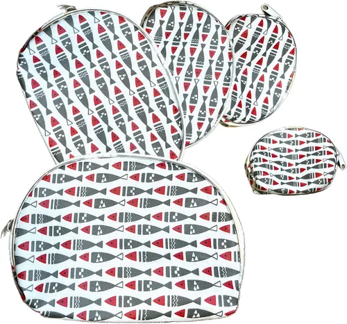 Miniatura 18 de HESSION Juego de 5 bolsas de cosméticos para mujer, bolsa de maquillaje, bolsa con cremallera, accesorios organizador para viajes, Color 1