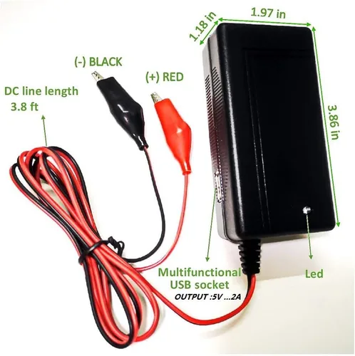 Miniatura 2 de Cargador de batería de plomo ácido de 6 V/12 V para juguetes de paseo de 12 V/6 V para niños, cargador SLA para 6 V/12 V PB, batería eléctrica
