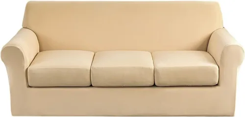 Miniatura 48 de Fundas elásticas para sofá de 1/2/3 cojines, funda estampada con fundas de cojín de asiento separadas, fundas de sofá lavables, protector de muebles
