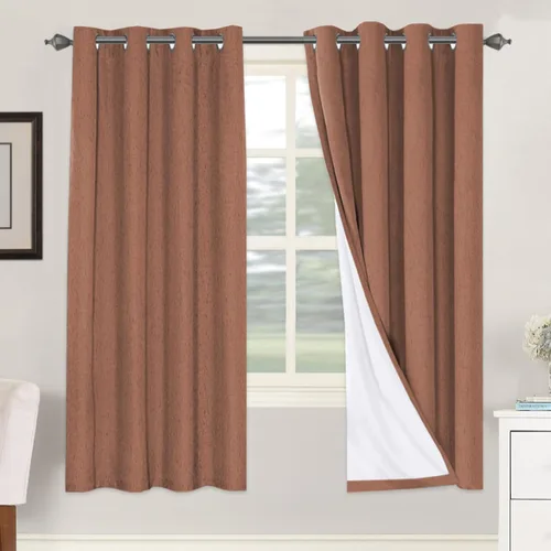 Miniatura 65 de H.VERSAILTEX Cortinas opacas de lino de 72 pulgadas de largo, 100% absolutamente opacas, con aislamiento térmico, con textura de lino, cortinas