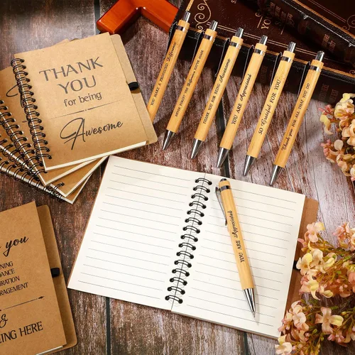 Miniatura 5 de Glenmal El juego de 60 piezas de regalo de agradecimiento incluye cuadernos inspiradores en espiral, bolígrafos motivacionales retráctiles, regalo