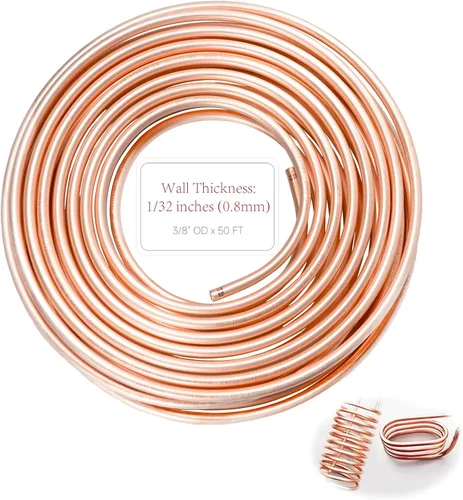 Miniatura 9 de Tubo de Cobre 99.9% 1,27 cm de diámetro exterior x 1,1 cm de diámetro interior 1,5 m, Pared del Tubo: 0,8 mm, Tubos Redondos Sin Costuras T2