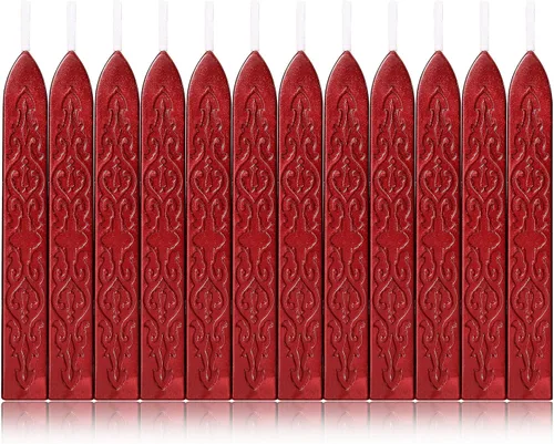 Miniatura 21 de Yoption 12 varillas de cera de sellado con mechas, tótem de oro antiguo manuscrito de fuego para sello de cera (oro antiguo)