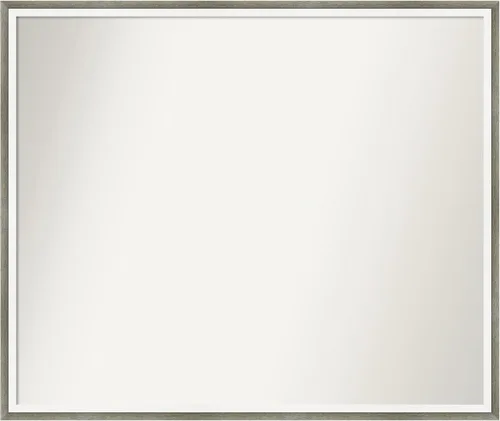 Miniatura 242 de Amanti Art Espejo de baño plateado para sobre el fregadero, 33 x 45 pulgadas, espejo de tocador rectangular blanco plateado y plateado, marco