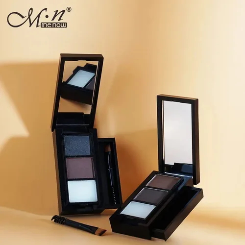 Miniatura 2 de MENOW - Polvo de cejas con cera y cepillo, kits profesionales de cejas para mujeres, polvo de cejas multicolor impermeable de larga duración, paleta