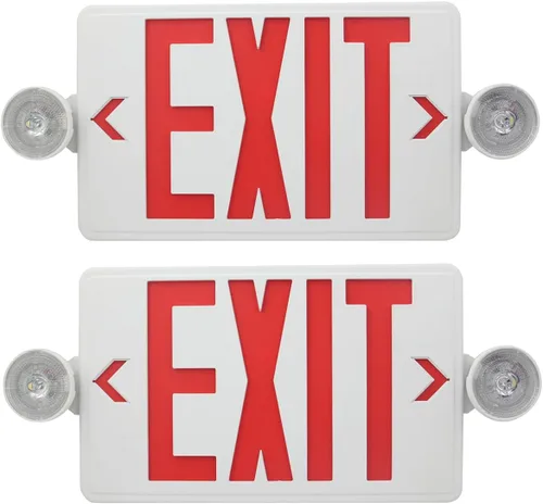 Miniatura 19 de CM MZY Señal de salida LED con luces de emergencia, luz de señal de salida con batería de respaldo, luces de emergencia de letra roja con dos Rojo