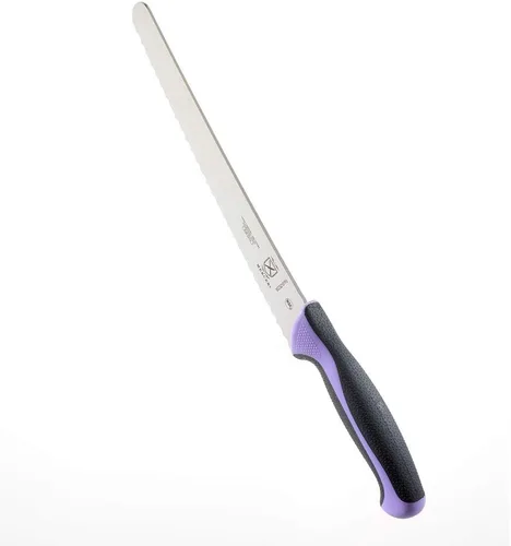 Miniatura 5 de Mercer Culinary Millennia Cuchillería con Mango de Color - Cuchillo para Pan de 10" (Borde Ondulado Ancho) Morado