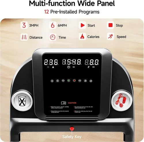 Miniatura 11 de RHYTHM FUN 8.0 MPH Treadmills for Home, Running Walking Pad Treadmill with Incline up to 8%, Foldable Treadmill with Handle Bar, Low Noise Walking