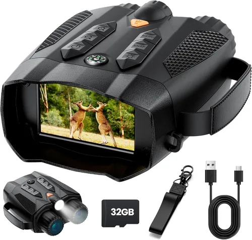 Gafas de visión nocturna para adultos 4k: prismáticos tácticos con cámara - gafas infrarrojas para cazador - regalo electrónico digital - regalos de